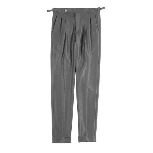 thin draping belt pants | elastic waistband trousers | lightweight fabric pants | energy saving