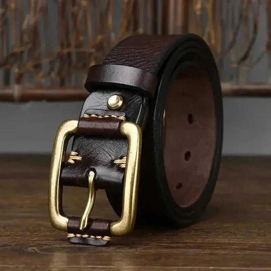 cowhide leather belt | solid brass buckle | adjustable belt for men | energy saving