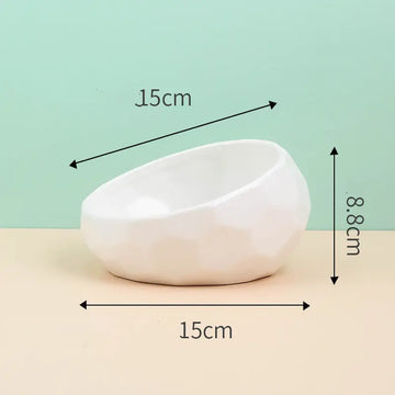 Pet Supplies Bowl Ceramic Cat Bowl Dog Bowl Oblique Mouth Meifu Market