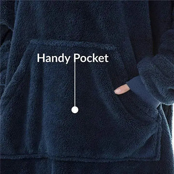 Hoodie Sweatshirt With Big Pocket Tops Sweater Comfortable Loose Double-Sided Fleece Thicker Wearable Blanket Meifu Market