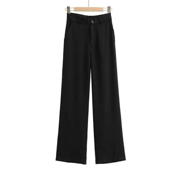 Men's European High-Waisted Wide-Leg Suit Pants - Casual & Stylish