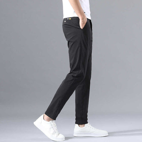 Men's Korean Slim Straight Casual Chinos | Cotton Blend Dress Pants - Meifu Market