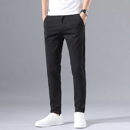 Men's Korean Slim Straight Casual Chinos | Cotton Blend Dress Pants - Meifu Market