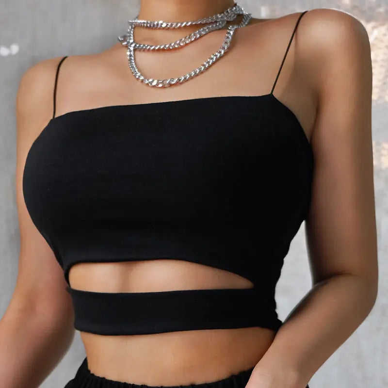 Fashion Hollow Halter Camisole M - women sexy hollow retro halter camisole summer fashion solid detail view