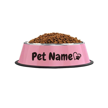 Customizable Stainless Steel Dog Bowl, Non-Slip Pet Food and Water Bowl with Personalized Name for Dogs Meifu Market
