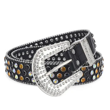 Men Women Alloy Belt Punk Rock Rivet Rhinestone meifu market