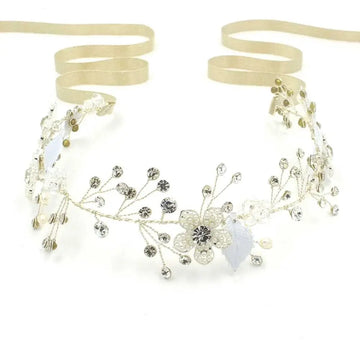 pearl crystal hair crown | handmade bridal headdress | wedding jewelry accessories | energy saving