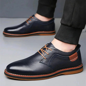 hand-stitched leather shoes | wide width mens shoes | premium full-grain leather | energy saving
