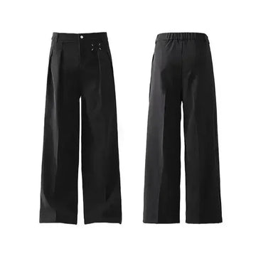 Black Men's Wide Leg Loose Leisure Professional Suit Pants - Meifu Market