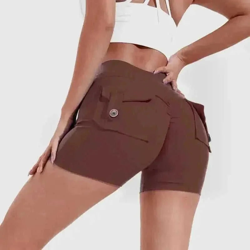 high-waisted compression shorts | quick-dry nylon fabric | 4-way stretch material | energy saving