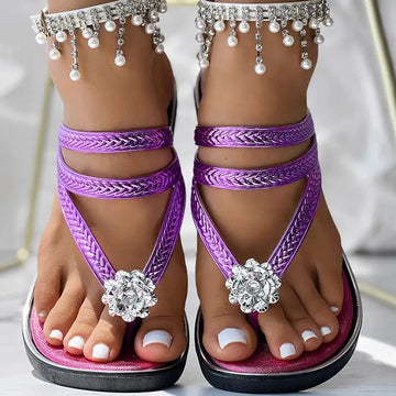 Floral Pattern Flip-Flops Comfortable Casual Summer Beach Slippers - Anklet Not Included Meifu Market