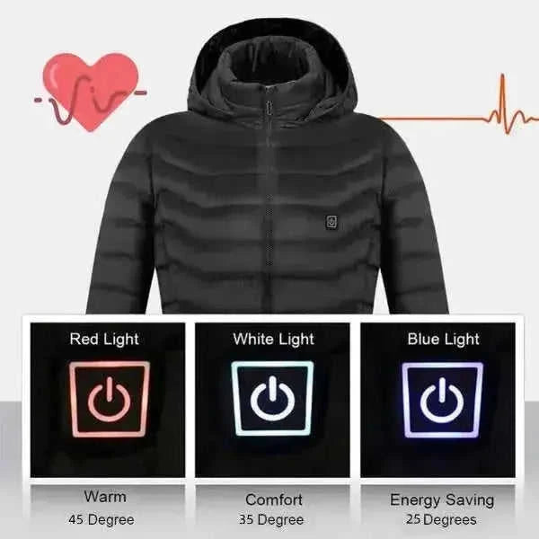 usb heated jacket | electric heating coat for men | rechargeable thermal clothing | energy saving