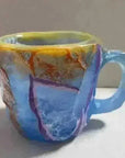 400ml Resin Crystal Coffee Mug - Elegant Mineral Design with Handle - view 26 (pattern: check)