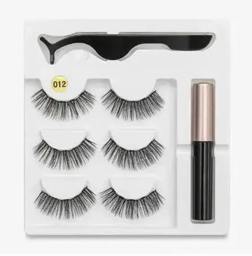 magnetic eyelashes with adhesive | reusable false eyelashes | easy application eyelash kit | energy saving