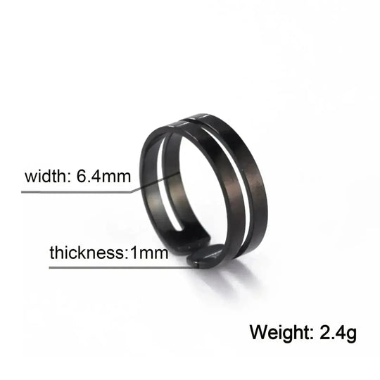 stainless steel adjustable ring | unisex geometric ring | titanium steel minimalist ring | energy saving