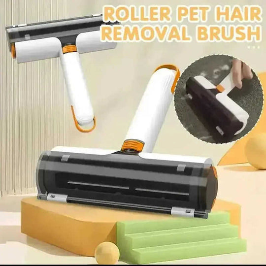 2-in-1 Pet Hair Remover Roller - Reusable Lint Brush for Furniture - main view (color: black | pattern: check)