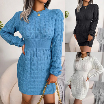 Casual Twisted Waist-cinching Bodycon Dress With A Sweater Dress Base Meifu Market