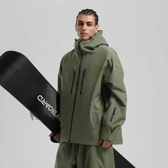 waterproof breathable fabric | insulated ski jacket | mens loose fit snowsuit | ultrasonic cleaning