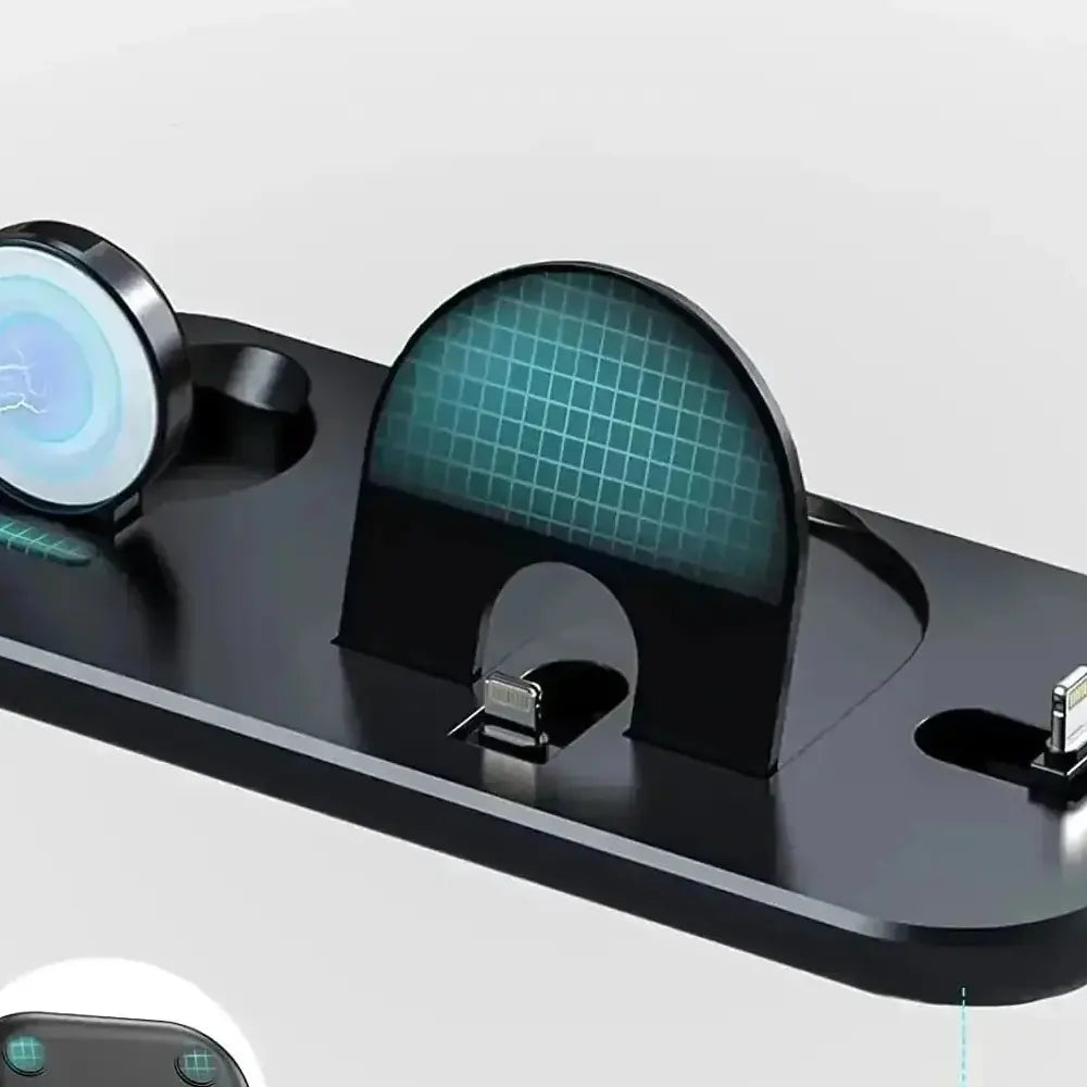 3 in 1 Wireless Charger Pad Stand For iPhone 14 13 12 11 Apple Watch Fast Charging Dock Station for Airpods IWatch Phone Holder - Meifu Market