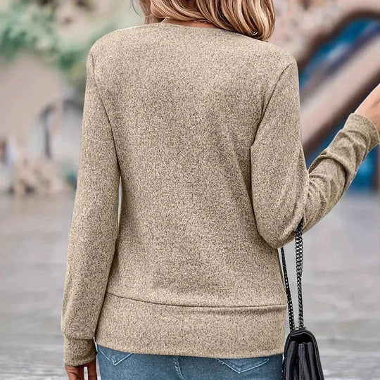 v-neck long sleeve top | two-piece suit style | office work blouse | ultrasonic cleaning