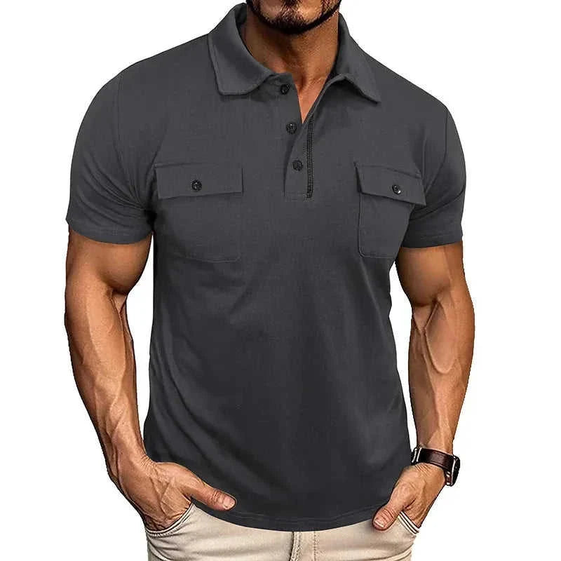 moisture-wicking polo shirt | quick-dry fabric mens shirt | lightweight summer top with pockets | ultrasonic cleaning