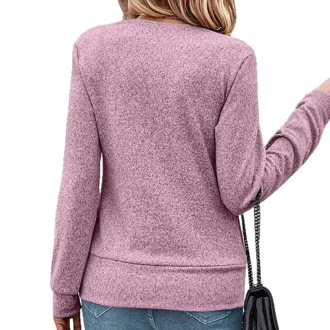 v-neck long sleeve top | two-piece suit style | office work blouse | ultrasonic cleaning