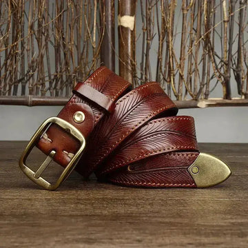 cm wide belt | double-sided cowhide belt | brass buckle belt | ultrasonic cleaning