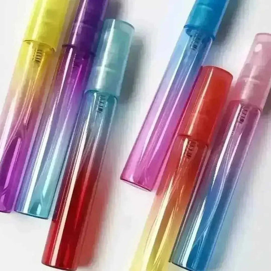 6Colors Mist Perfume Bottles Glass Empty Bottles - side view (color: red, light blue | pattern: check)