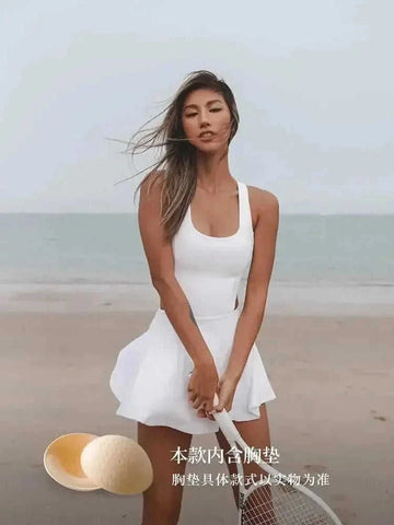 moisture-wicking fabric | built-in shorts tennis dress | seamless all-in-one suit | ultrasonic cleaning