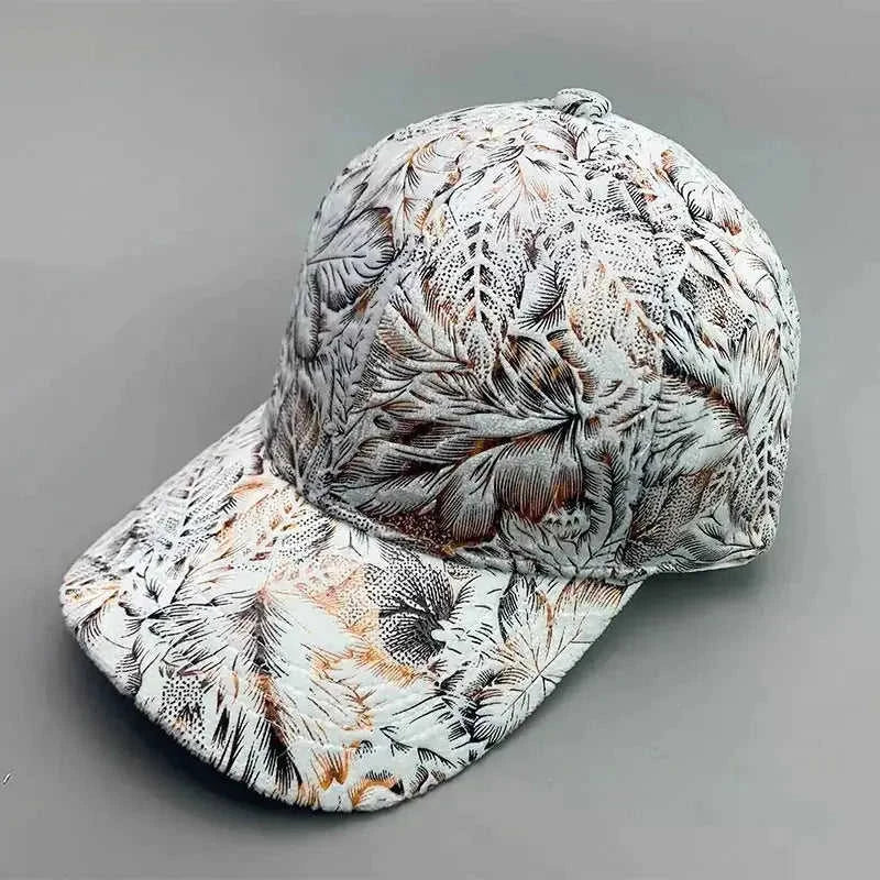 Korean Style Pure Leather Printing Baseball Caps 56to60cm - complete package contents
