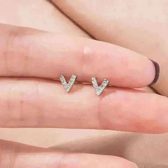 American personality temperament earrings fashion small - main view (color: silver | pattern: geometric, floral | style:...