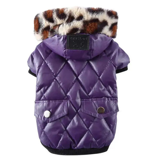 Cross-border pet supplies pet clothes dog clothes autumn and winter fur collar coat pet dog clothing M - scale comparison ...