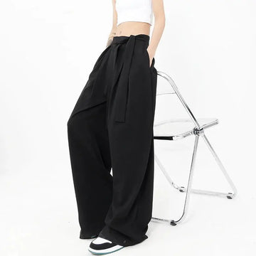 stretchable wide-leg trousers | high-waisted casual pants | breathable fabric womens trousers | energy saving