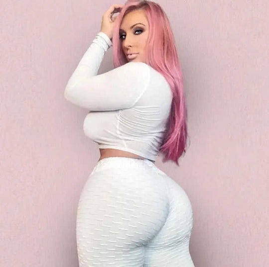 Women's High Waist Scrunch Textured Compression Leggings - Meifu Market