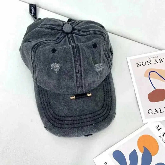 Men And Women Summer Ins Wild Trend Soft Top Cap Black - front view 0