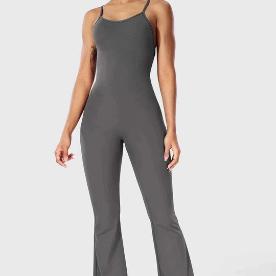solid color sling jumpsuit | nylon spandex fabric | one piece yoga outfit | energy saving