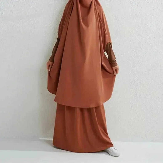 plus size abaya dress set | modest muslim prayer dress | breathable cotton blend fabric | energy saving