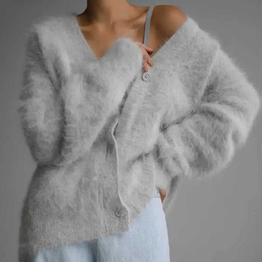 cashmere blend cardigan | oversized fit sweater | longline knitwear | ultrasonic cleaning