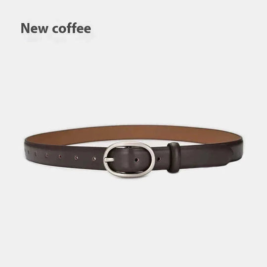 womens thin leather belt | adjustable jeans strap belt | genuine cowhide belt black | energy saving