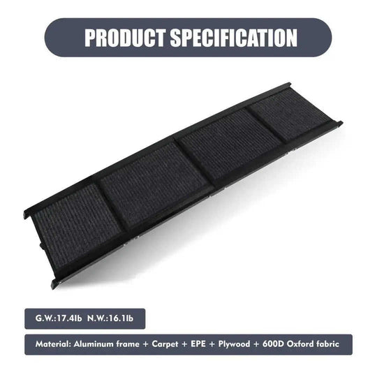 Dog Ramp For Car 65x17 Large Folding Pet Stair Ramps For Truck, SUV, With Non-Slip Surface, Up To 250LBS, Outdoor Dog Car ...