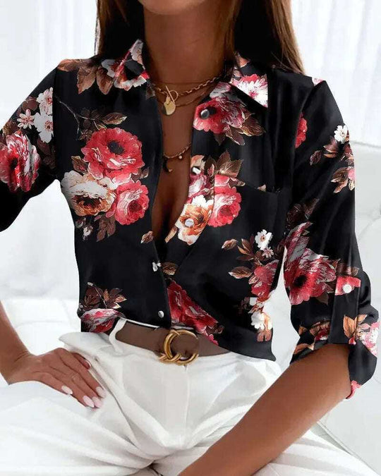 Fashion Long Sleeve Printed Shirt Meifu Market