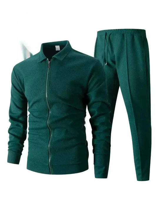Autumn Youth Zipper Pocket Lapels Slim Fit Men's Jacket Suits - Meifu Market