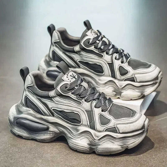 Personalized Brush Color Mesh Casual Height Increasing Men's Sneaker Meifu Market