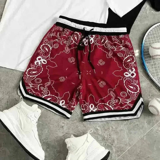 American Fashion Brand Summer Quick-dry Basketball Shorts Casual Sports Pants Paisley Fifth Pants Workout Shorts Men - lifest