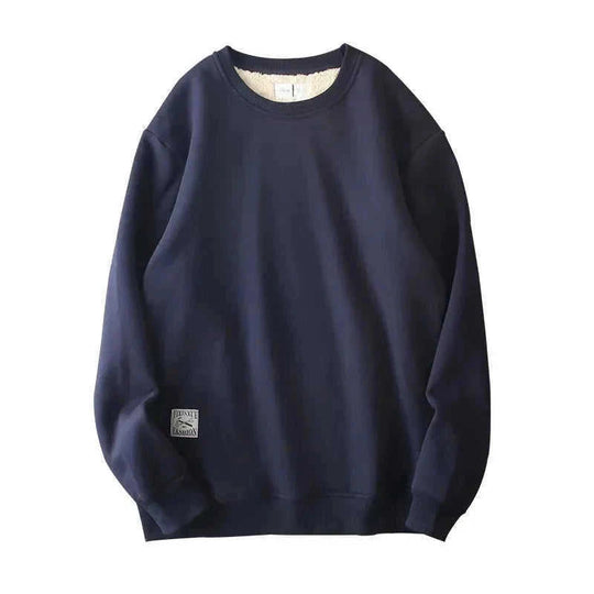 warm fleece pullover sweater | heavyweight fleece sweatshirt | solid color mens sweater | energy saving