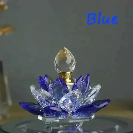rainbow crystal perfume bottle | colorful lotus oil diffuser | handcrafted glass perfume bottle | ultrasonic cleaning