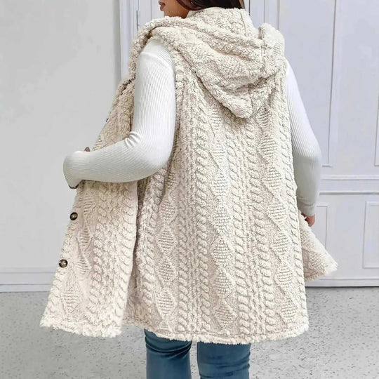 double-sided plush fabric | oversized hooded cardigan | fleece lined hoodie | energy saving