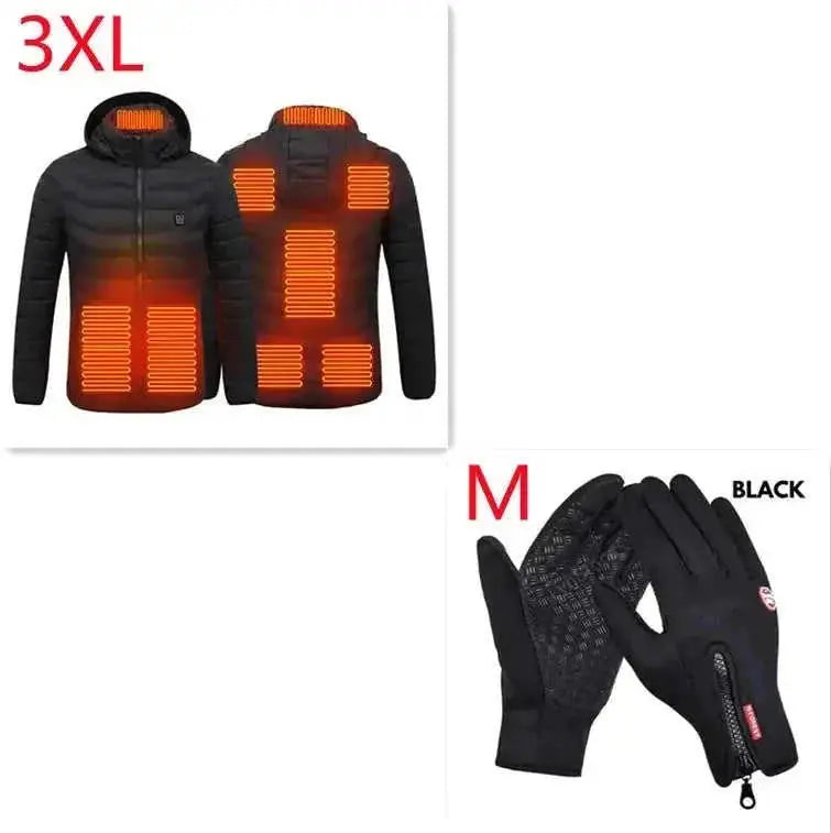 usb heated jacket | electric heating coat for men | rechargeable thermal clothing | ultrasonic cleaning