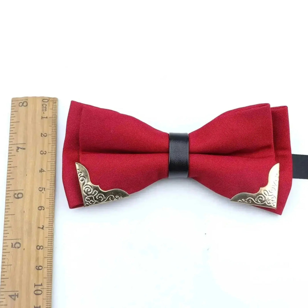 metal bow tie for men | double layer polyester bowtie | classic butterfly neckwear | energy saving