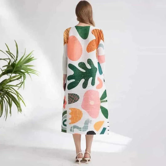 pleated midi dress | floral print dress | comfortable maxi dress | energy saving